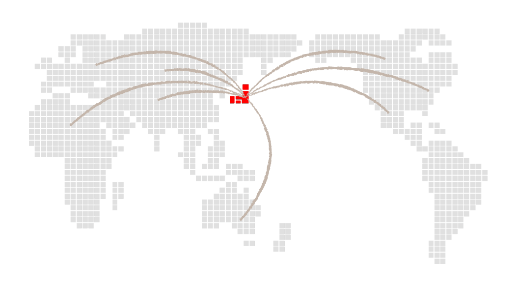 世界輸出先を示す世界地図（日本を赤で強調）